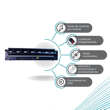 Ribalta Moving Laser Pan E Tilt  Saída 6 Saídas Laser